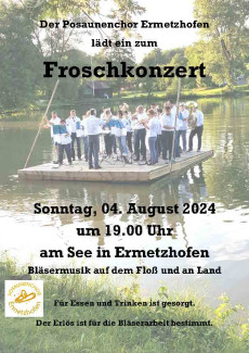 Froschkonzert am See in Ermetzhofen am 4.8.24 mit dem Posaunenchor 