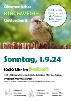 Sonntag, 1.9.24 um 10.30 Uhr im Festzelt