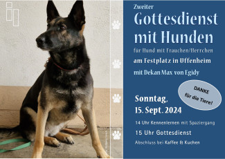 Zweiter Gottessdienst für Hundbesitzer und ihre Vierbeiner am Festplatz in Uffenheim