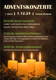 Plakate mit den drei Terminen am 1. Advent