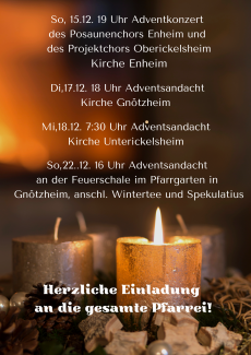 Adventsaktionen Pfarrei Gnötzheim vom 15.12. bis 2.12.24