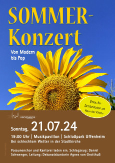 Sommerkonzert der Uffenheimer Chöre am 21.7.24 um 19 Uhr im Schlosspark am Musikpavillon