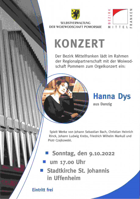 Plakat zum Orgelkonzert von Hanna Dys